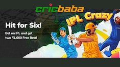 Hit for Six and earn Free Bets of ₹1,000 on Cricbaba!