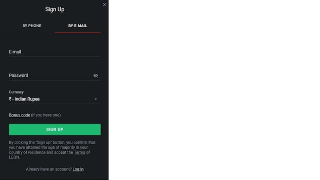 Leon Bet Signup
