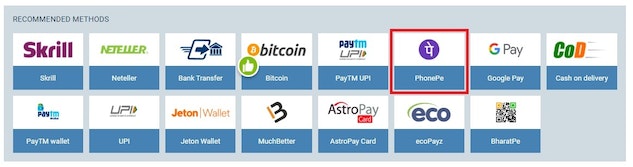 Phonepe deposit 1x Bet