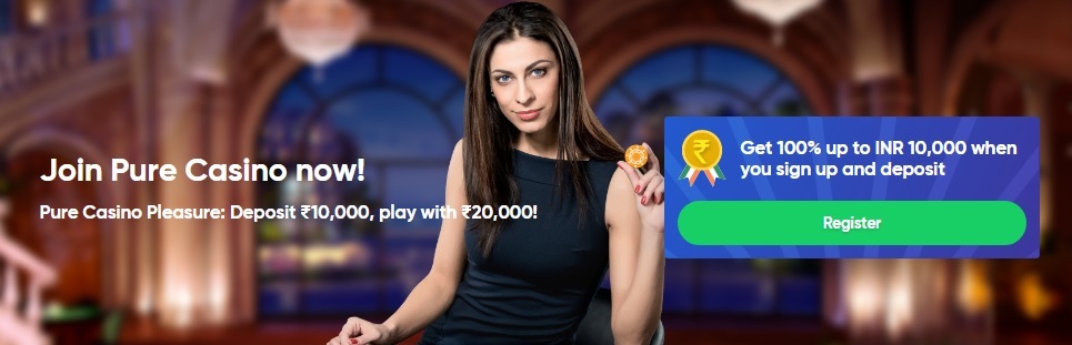 Pure casino welcome bonus banner