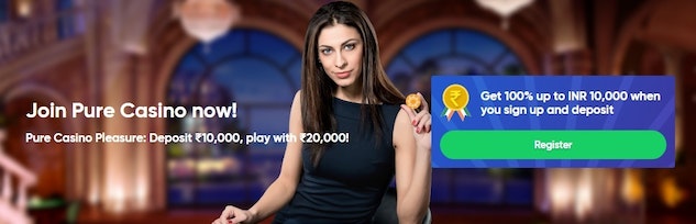Pure casino welcome bonus banner