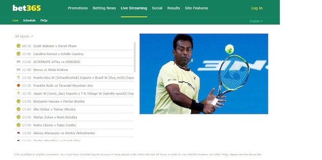 Tennis betting sites live streaming india